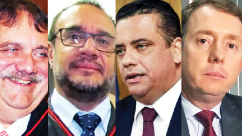 Os desembargadores Marcos Brito, Vladimir Abreu e Alexandres Bastos e o juiz Paulo Afonso de Oliveira 