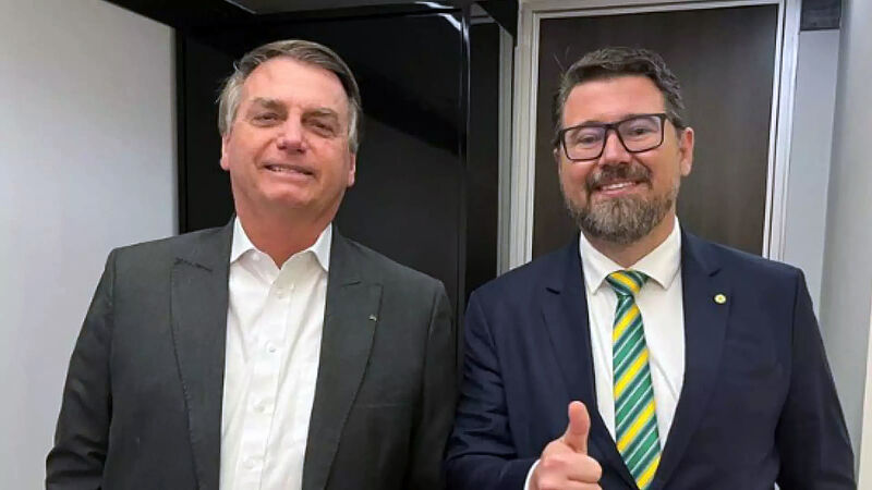 O ex-presidente da República Jair Messias Bolsonaro e o deputado federal Marcos Pollon