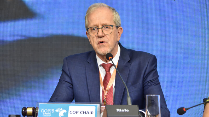 João Paulo Capobiano durante o último dia de COP15, em Campo Grande