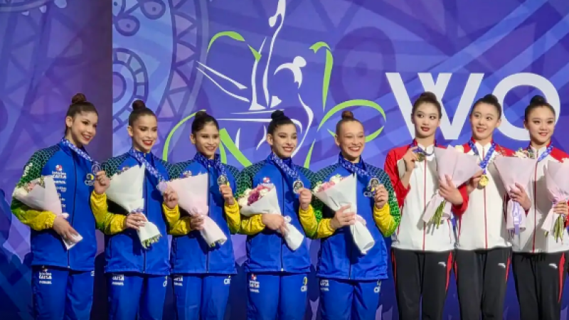 A participação brasileira na etapa de Tashkent (Uzbequistão) da Copa do Mundo de Ginástica Rítmica chegou ao fim com duas medalhas