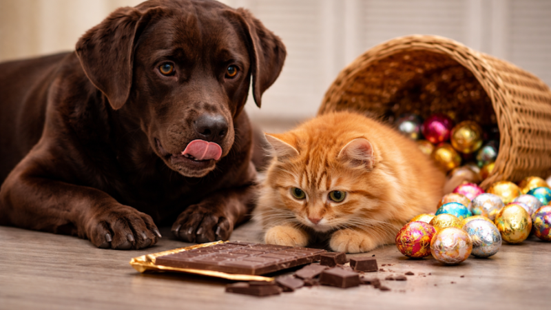Páscoa: chocolate está entre os principais riscos à saúde de cães e gatos