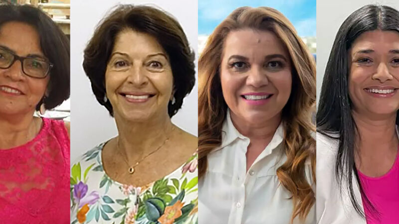 As ex-candidatas ao governo Rita de Cássia Gomes (1994), Marisa Serrano (2002), Giselle Marques (2022) e Rose Modesto (2022)