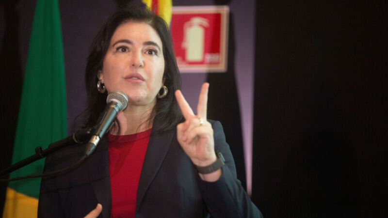 Simone Tebet em discurso no Bioparque Pantanal
