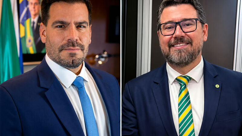 O ex-deputado Capitão Contar e o deputado federal Marcos Pollon