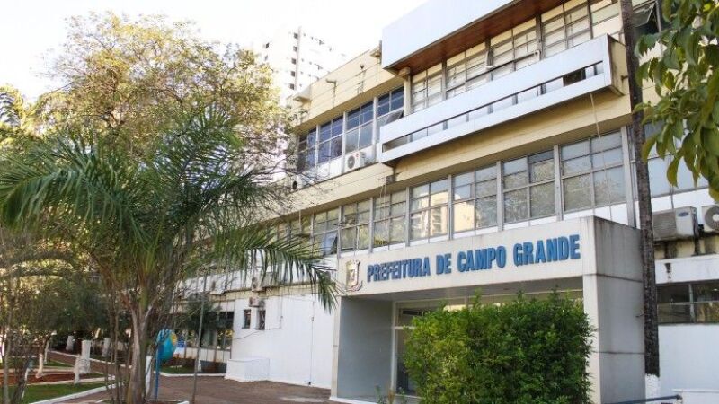Fachada da Prefeitura de Campo Grande, que prevê medidas de ajuste fiscal após indicador das contas municipais chegar a 97,08%.