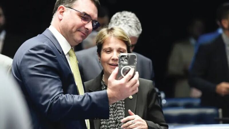 Flávio Bolsonaro e Tereza Cristina