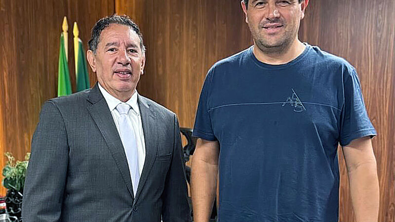 O presidente da Assembleia Legislativa, Gerson Claro (PP), e o prefeito de Sidrolândia, Rodrigo Basso (PL)