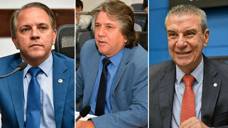 Os deputados estaduais Coronel David (PL), Pedro Caravina (PSDB) e Paulo Corrêa (PL) são postulantes à presidência da Casa de Leis