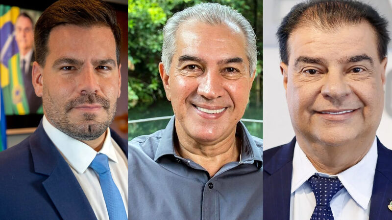 Ex-deputado Capitão Contar, ex-governador Reinaldo Azambuja e o senador Nelsinho Trad