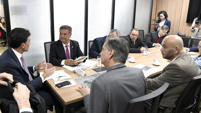 Nelsinho Trad (senador) em reunião com autoridades Paraguaias
