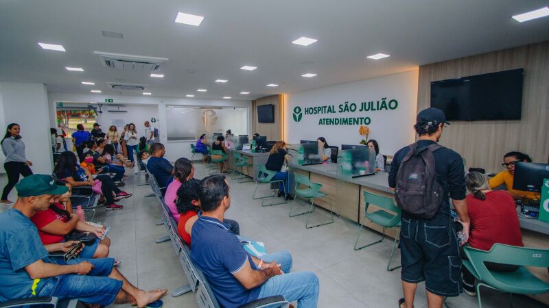 Recepção do Hospital São Julião, em Campo Grande