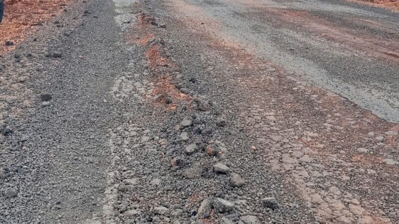 Trecho que está desmanchando fica próximo ao Córrego Esperança, entre as cidades de Batayporã e Nova Andradina no sul de MS