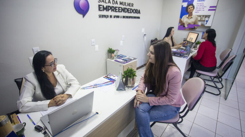 Sala da Mulher Empreendedora, em Campo Grande; local ajuda a tirar mulheres do ciclo de violência 