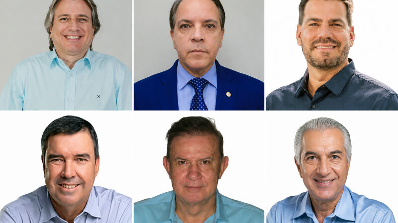 Os candidatos Pedro Caravina, Coronel David, Capitão Contar, Riedel, Eduardo Rocha e Azambuja