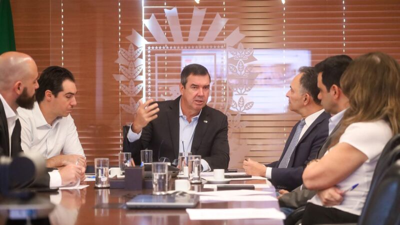 Eduardo Riedel durante reunião do Consórcio Brasil Central