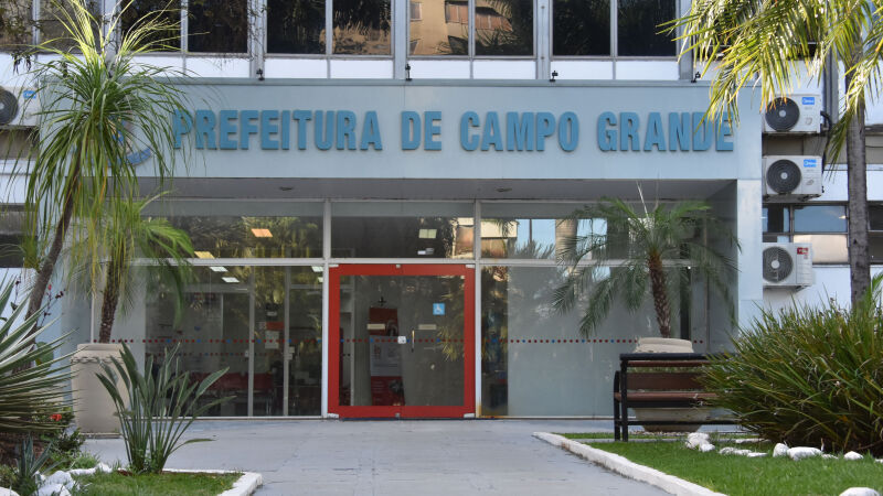 Fachada da Prefeitura Municipal de Campo Grande, localizada na avenida Afonso Pena