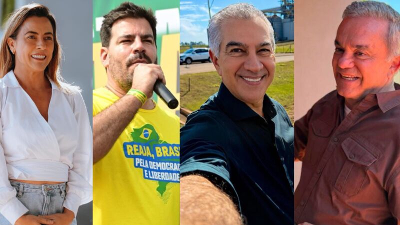 Azambuja e Contar (ao centro) lideram pesquisa; Vander e Soraya (nos cantos) aparecem no segundo pelotão
