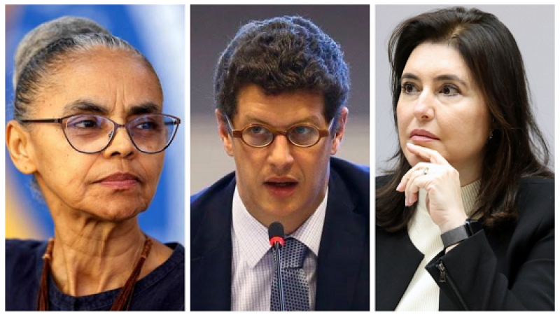 Marina Silva. Ricardo Salles e Simone Tebet 