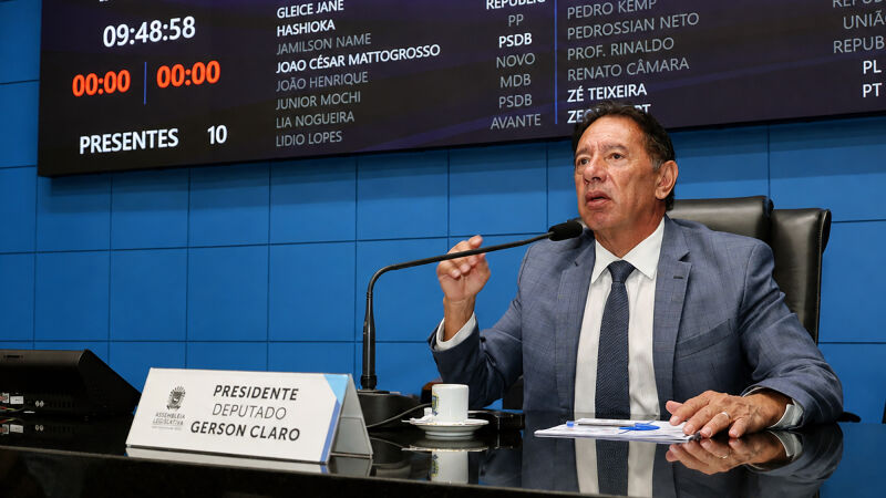 O presidente da Assembleia Legislativa, deputado estadual Gerson Claro (PP), durante sessão da Casa de Leis neste semana