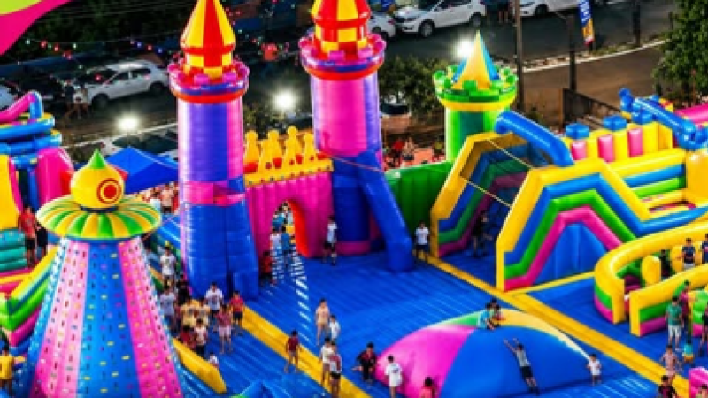 Parque inflável gigante estreia neste fim de semana