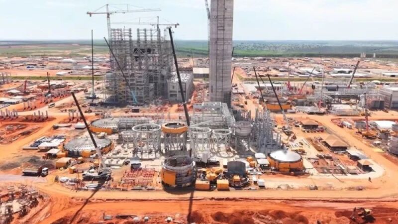 Obras do Projeto Sucuriú, em Inocência, onde funcionários da Opus Construtech paralisaram as atividades durante negociação trabalhista nesta semana.