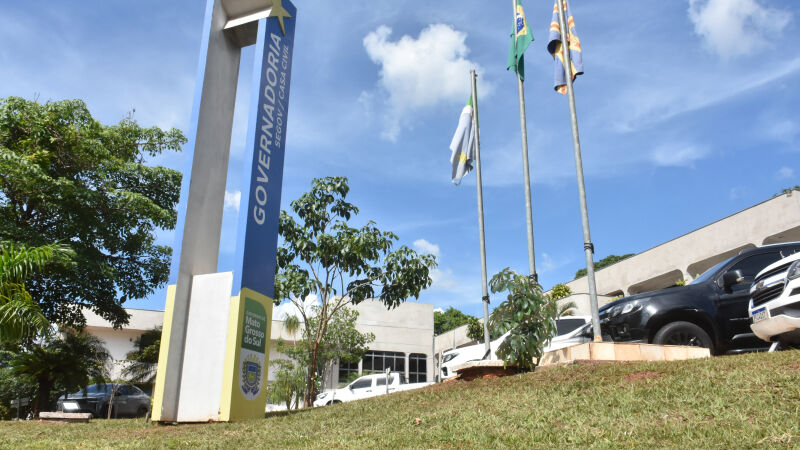 Fachada da Governadoria, no Parque dos Poderes, em Campo Grande