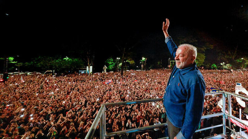 Presidente da República, Luiz Inácio Lula da Silva, durante discurso de reeleição, São Paulo 
