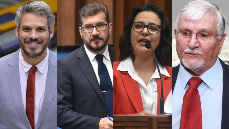 Tiago Botelho, Pedro Kemp, Gleice Jane e Zeca do PT serão oposição no legislativo 