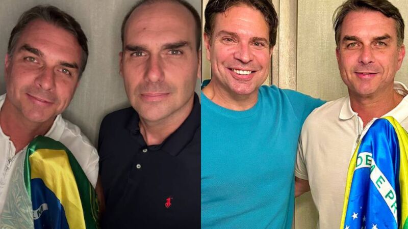 Nos EUA, Flávio se encontrou com o irmão, o ex-depuado Eduardo, e com Alexandre Ramagem, que também era deputado federla