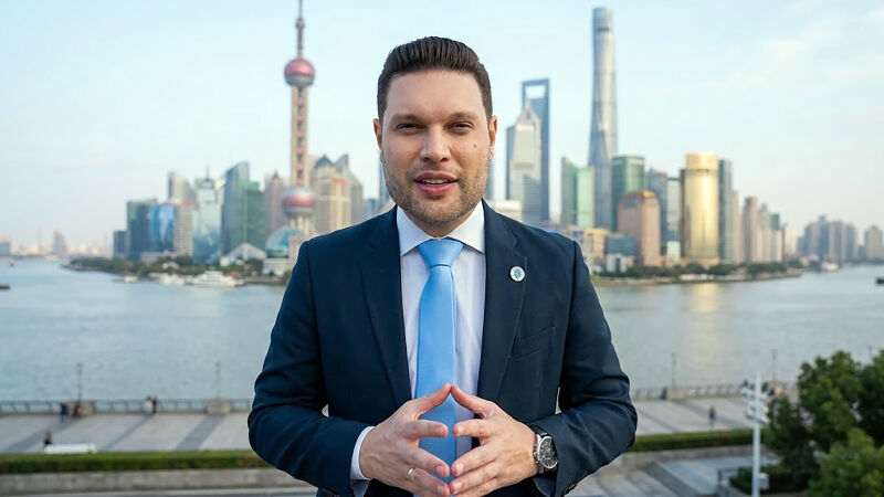 Secretário municipal de Educação de Campo Grande, Lucas Bitencourt está em Xangai, na China, para participar de um evento internacional sobre educação