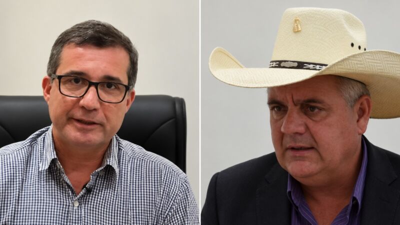 Antigos aliados políticos, Cassiano Maia (à esquerda) e Ângelo Guerreiro (à direita) protagonizam troca pública de críticas após divergências sobre a Cavalgada de Arapuá, em Três Lagoas.           