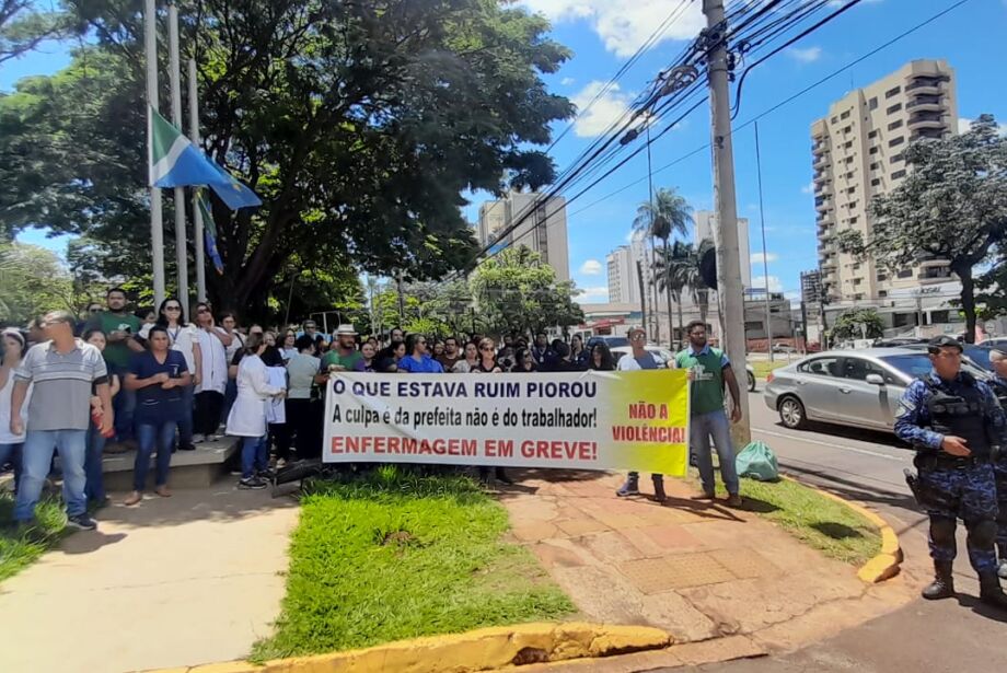 Profissionais da Enfermagem iniciaram greve por tempo indeterminado - Foto: Cauê Reis / Correio do Estado