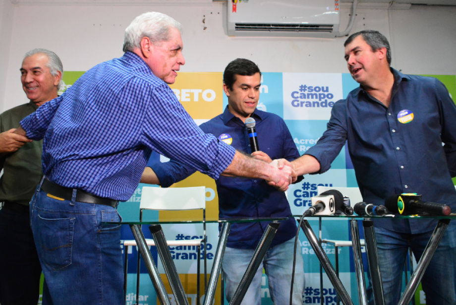 André Puccinelli participou de lançamento de pré-candidatura de Beto Pereira com Eduardo Riedel e Reinaldo Azambuja