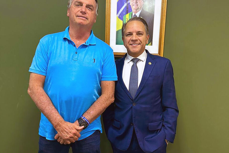 O ex-presidente da República Jair Messias Bolsonaro com o deputado estadual Coronel David