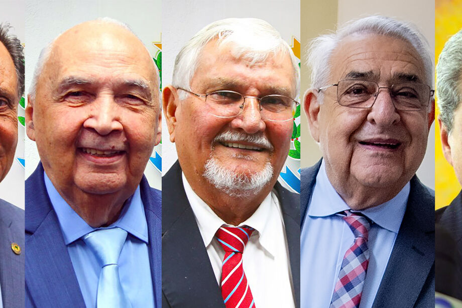 Os candidatos 70+ Zé Teixeira, Londres Machado, Zeca do PT, Jerson Domingos e André Puccinelli