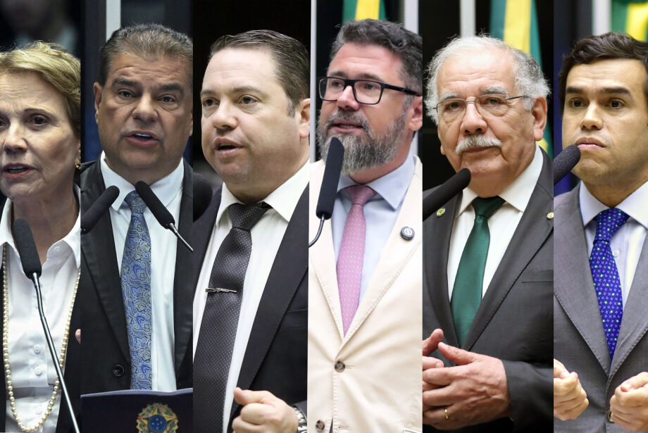 Os senadores Tereza Cristina e Nelsinho Trad e os deputados Rodolfo Nogueira, Marcos Pollon, Dr. Luiz Ovando e Beto Pereira