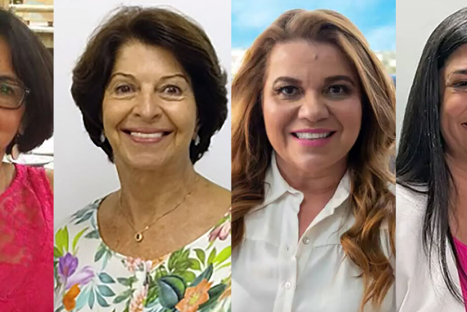 As ex-candidatas ao governo Rita de C&aacute;ssia Gomes (1994), Marisa Serrano (2002), Giselle Marques (2022) e Rose Modesto (2022)