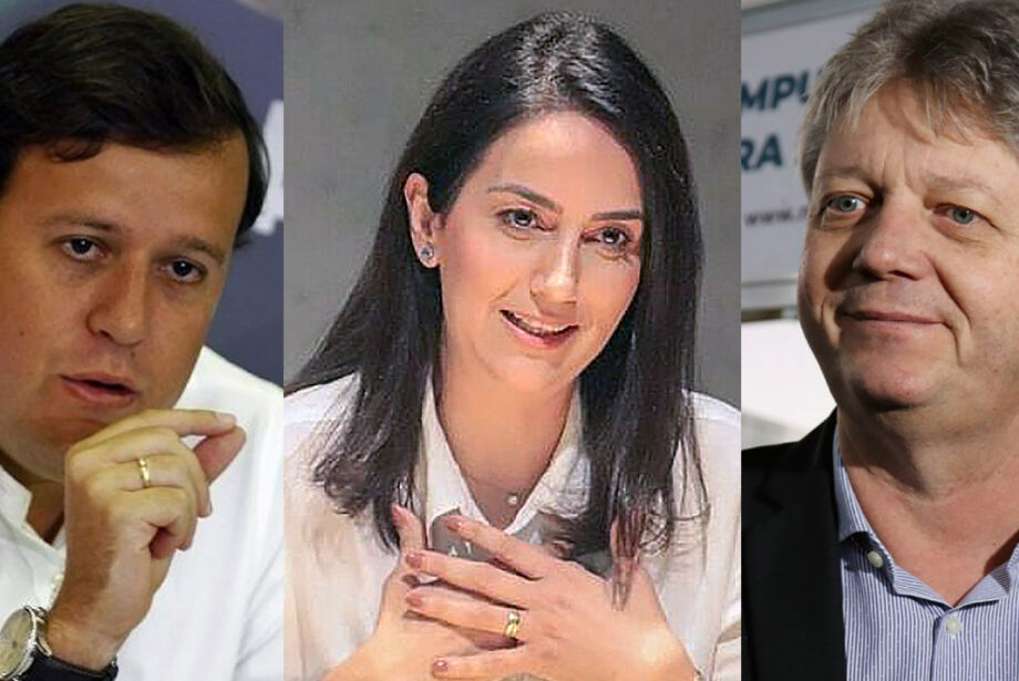 O ex-secret&aacute;rio Felipe Mattos, a vice-prefeita Gianni Nogueira e o ex-secret&aacute;rio Jaime Verruck