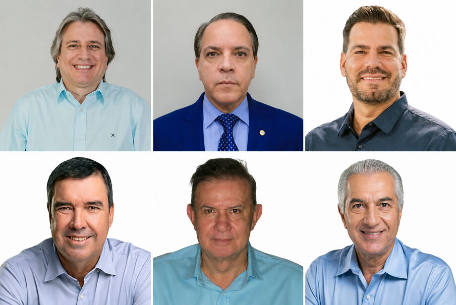 Os candidatos Pedro Caravina, Coronel David, Capit&atilde;o Contar, Riedel, Eduardo Rocha e Azambuja