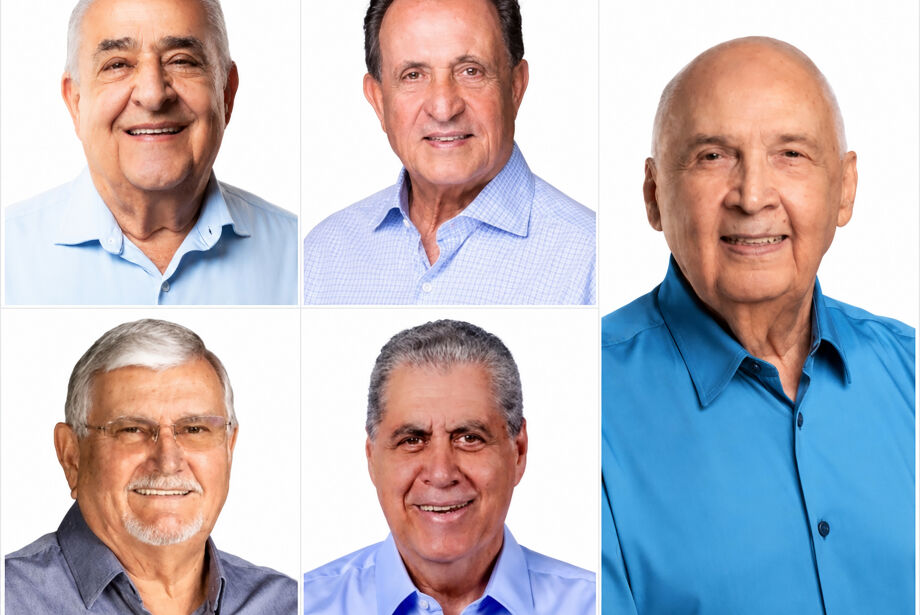 Os candidatos Jerson Domingos, Z&eacute; Teixeira, Zeca do PT, Andr&eacute; Puccinelli e Londres Machado 
