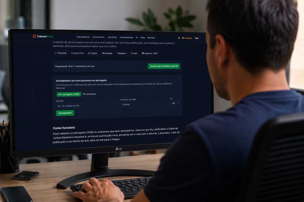 Diário da Justiça: site avisa por e-mail sobre processos