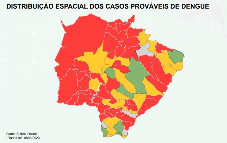 MS confirma duas novas mortes por dengue; mais da metade dos municípios está em alerta