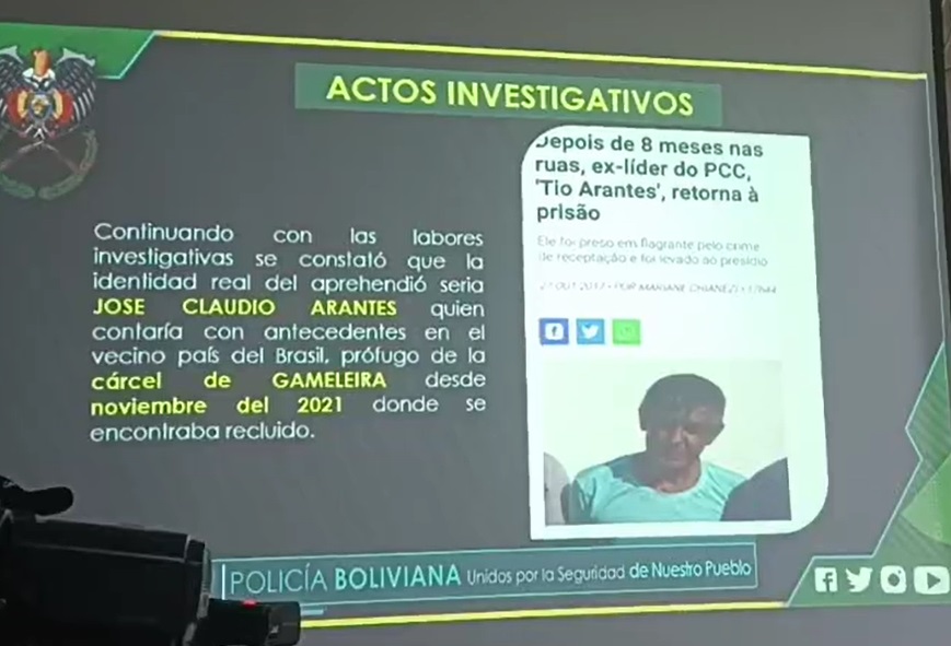Pol&iacute;cia boliviana usou mat&eacute;ria do Correio do Estado durante coletiva sobre pris&atilde;o de Tio Arantes