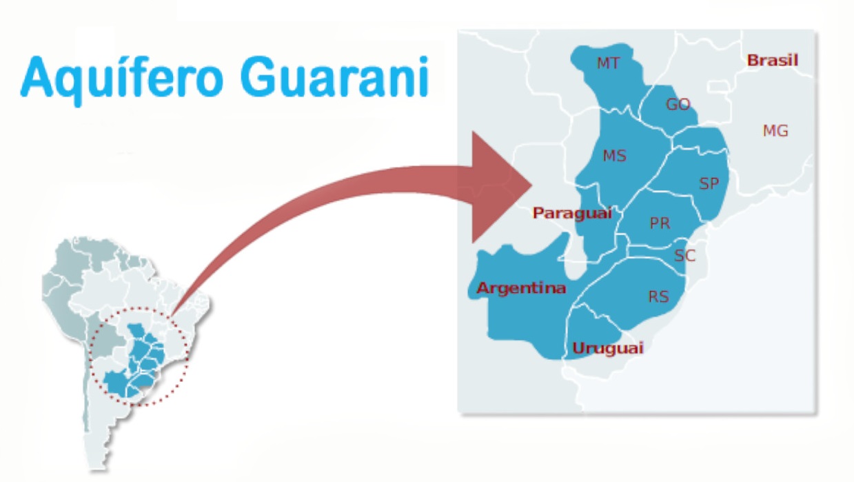 Aquífero Guarani abrange partes de sete estados brasileiros e outros três países