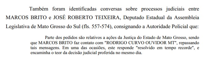 Trecho de relatório da investigação da Polícia Federal