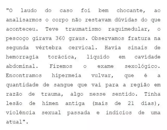 "Cabeça de Sophia girava quase 360°" diz perito em júri 