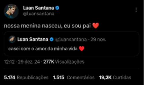 Luan Santana e Jade Magalhães semanas antes do nascimento da filha