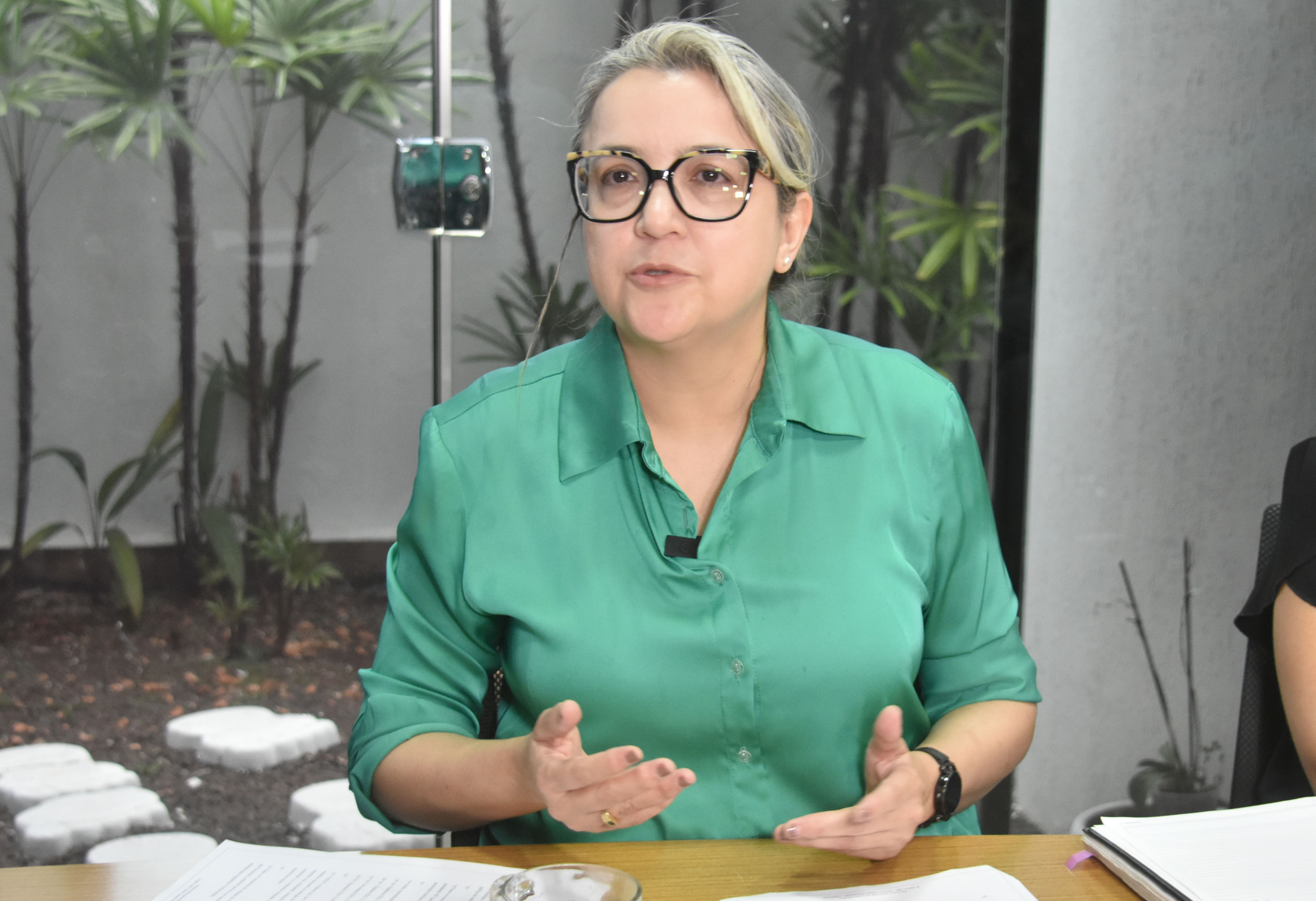 Secretária Municipal de Saúde, Rosana Leite, em entrevista coletiva nesta quinta (9)