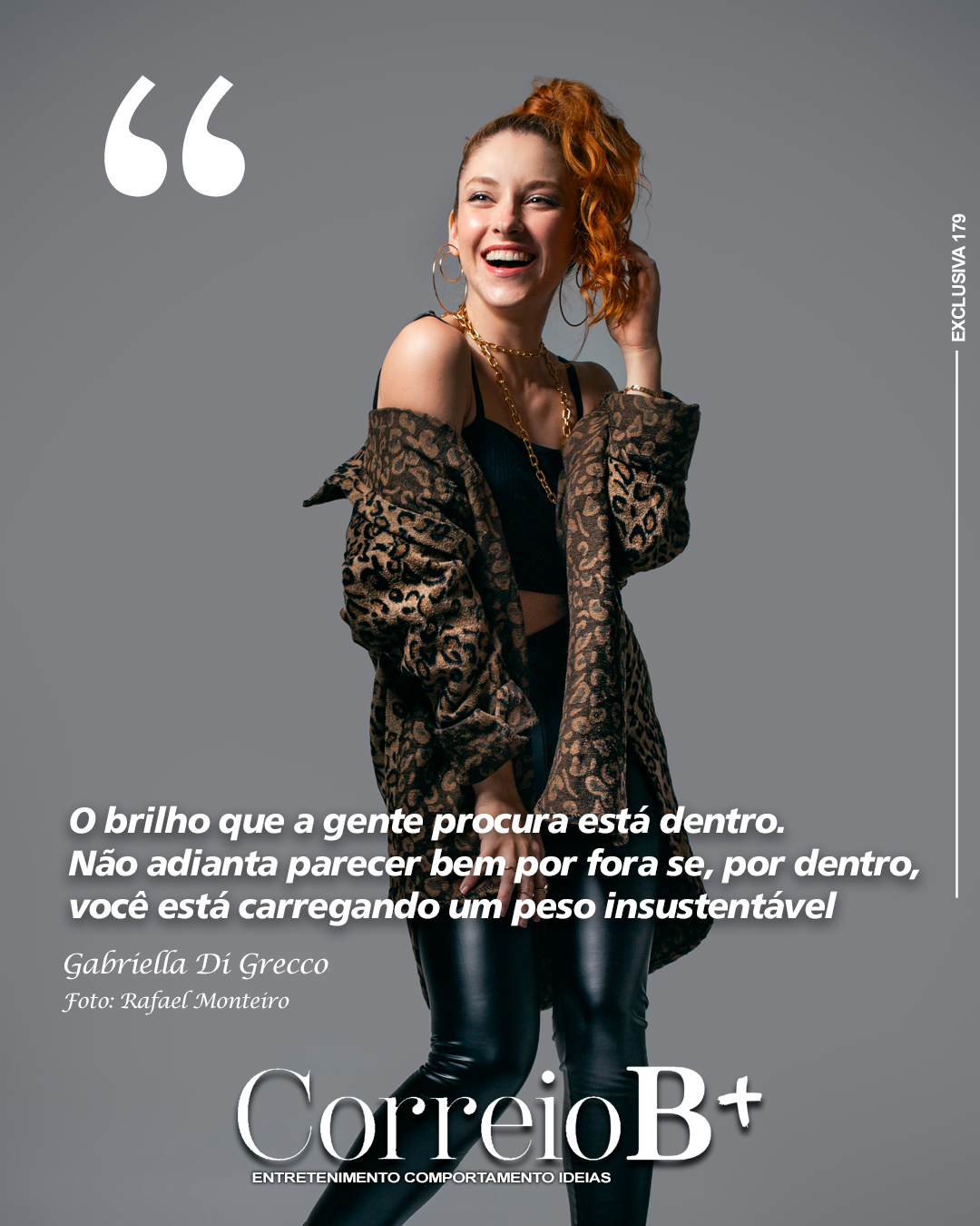 Capa B+: Entrevista exclusiva com a atriz estrela da Disney e destaque no teatro Gabriella Di Grecco