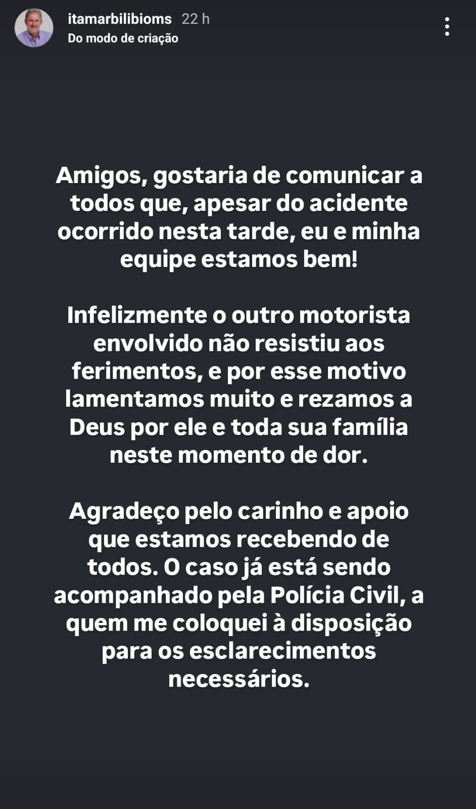 Palio colidiu na lateral da caminhonete conduzida pelo prefeito e motorista morreu 